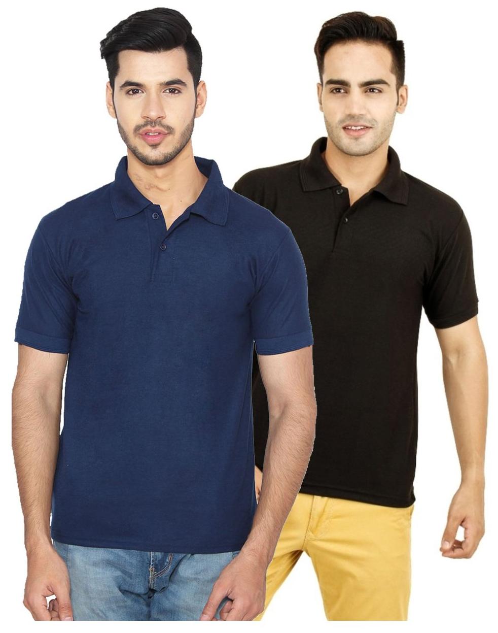 

Ansh Fashion Wear Men Blue Regular fit Cotton Polo collar T-Shirt - Pack Of 2