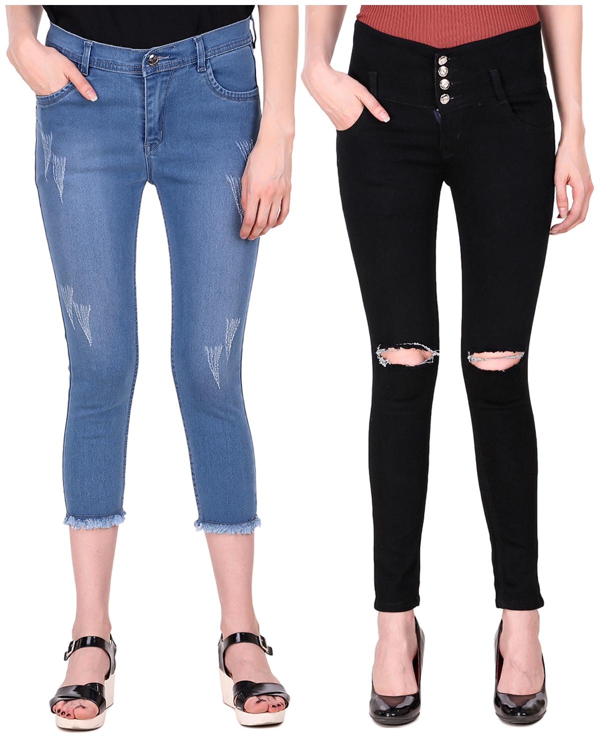 

Ansh Fashion Wear Women Black Blue Straight fit Jeans