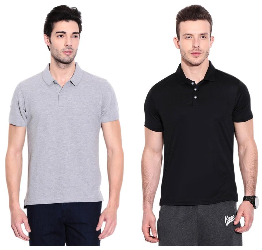 

Ansh Fashion Wear Men Grey Regular fit Cotton Polo collar T-Shirt - Pack Of 2