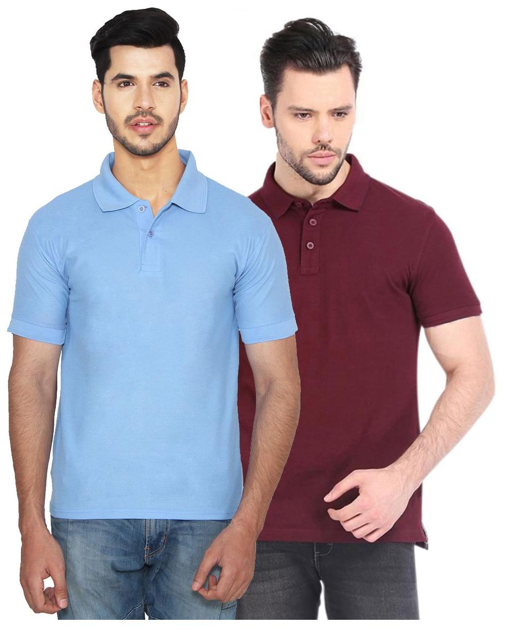 

Ansh Fashion Wear Men Multi Regular fit Cotton Polo collar T-Shirt - Pack Of 2