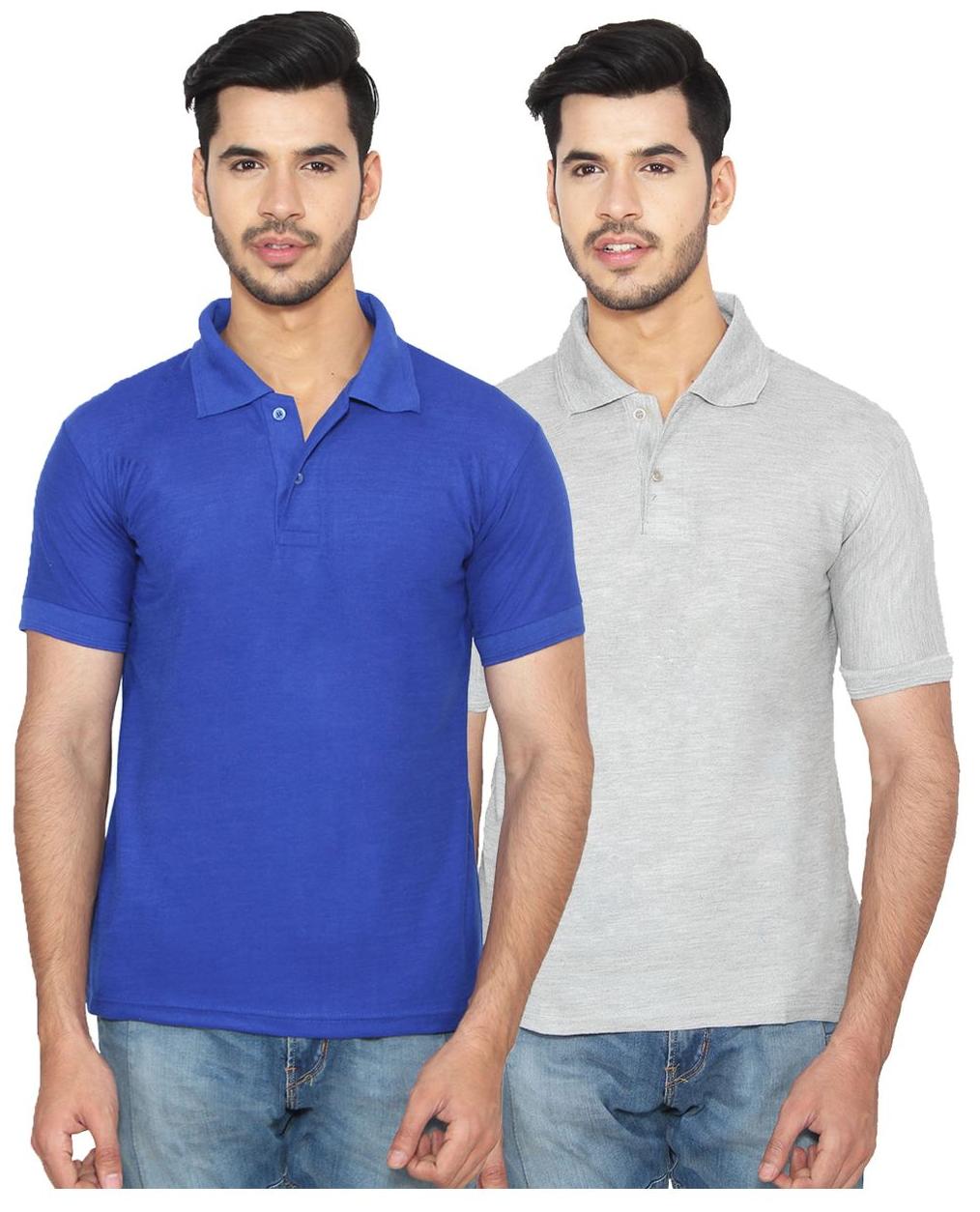 

Ansh Fashion Wear Cotton Blend Polo T-Shirt Pack Of 2