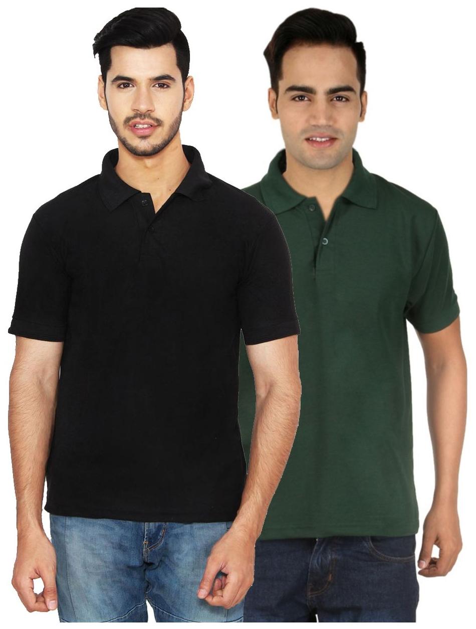 

Ansh Fashion Wear Men Black Loose fit Cotton Polo collar T-Shirt - Pack Of 2