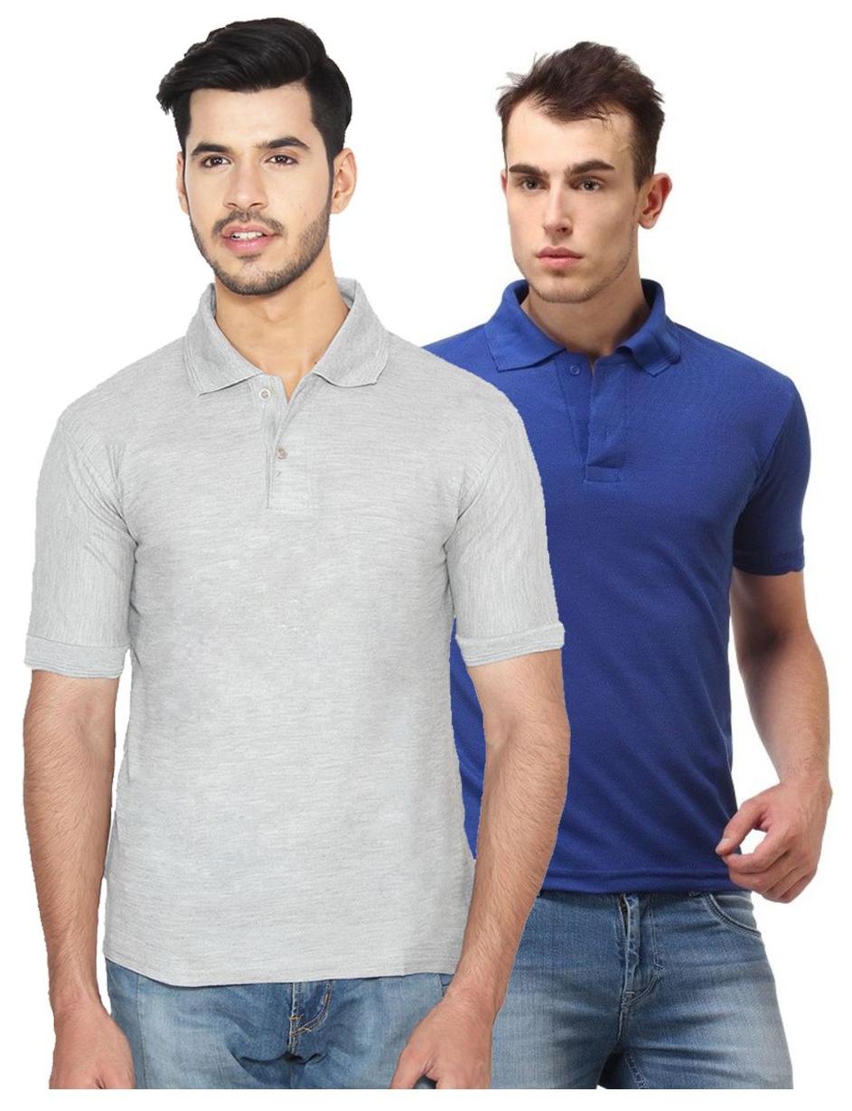 

Ansh Fashion Wear Men Grey Regular fit Cotton Polo collar T-Shirt - Pack Of 2