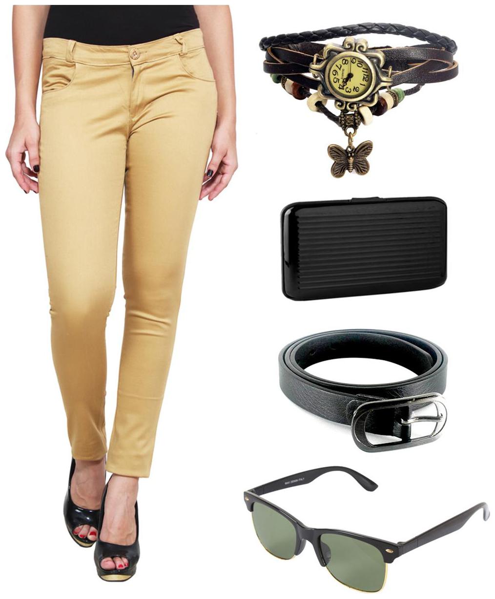 

Ansh Fashion Wear Women Beige Regular fit Chinos