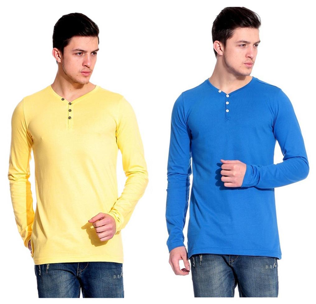 

Ansh Fashion Wear Men Multi Regular fit Cotton Henley neck T-Shirt - Pack Of 1