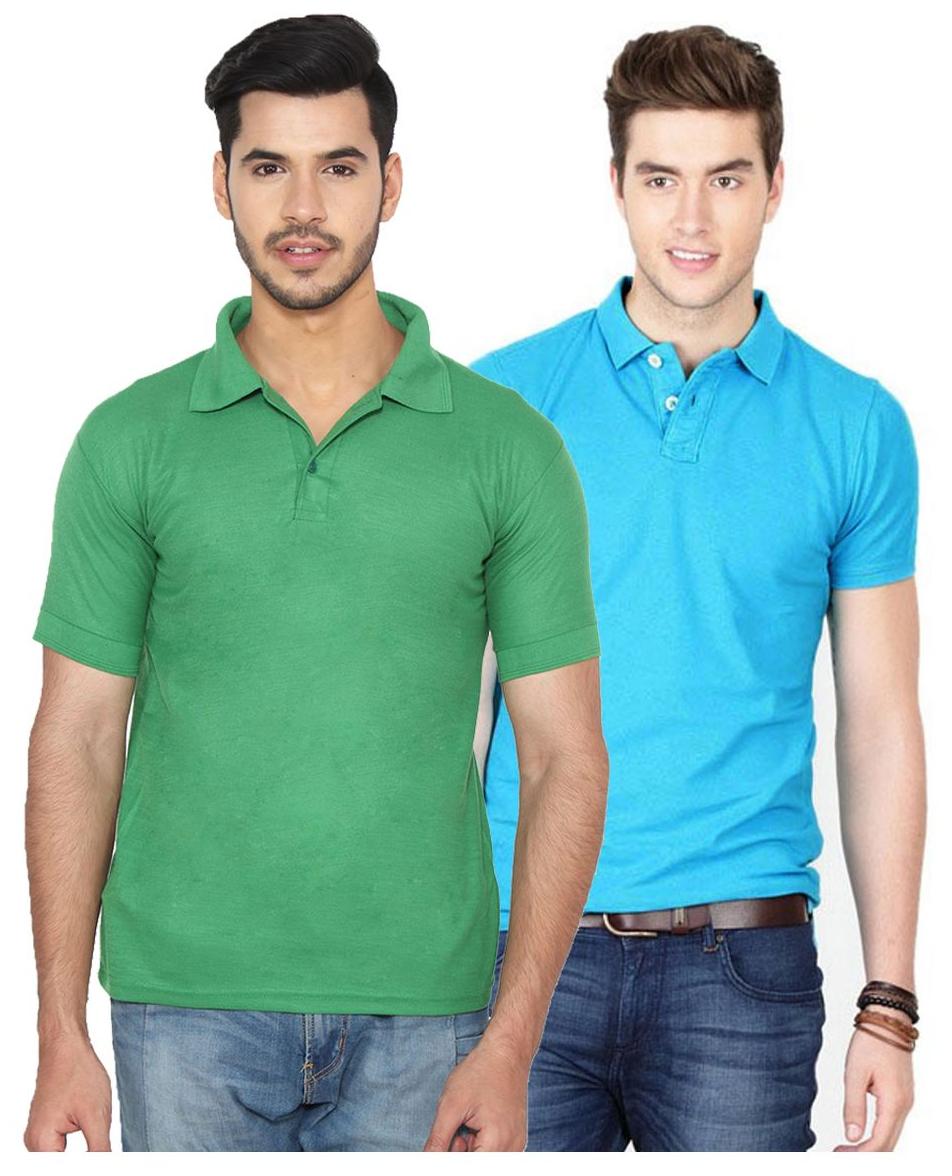 

Ansh Fashion Wear Men Green Regular fit Cotton Polo collar T-Shirt - Pack Of 2