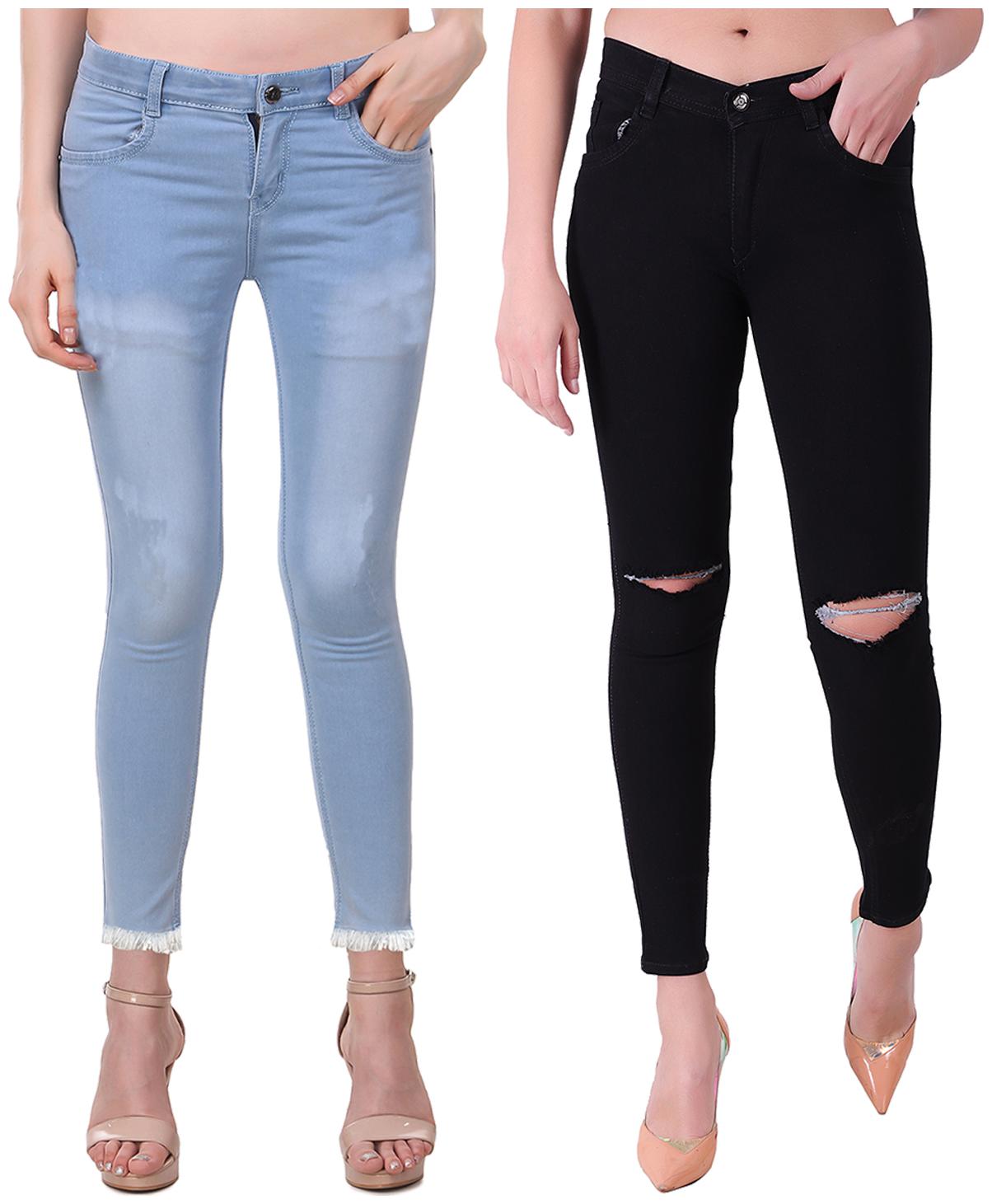 

Ansh Fashion Wear Women Black Blue Straight fit Jeans
