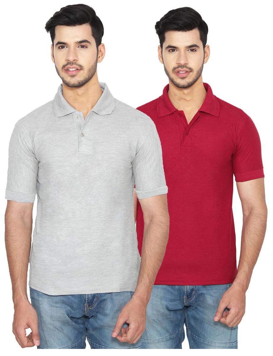 

Ansh Fashion Wear Men Grey Regular fit Cotton Polo collar T-Shirt - Pack Of 1