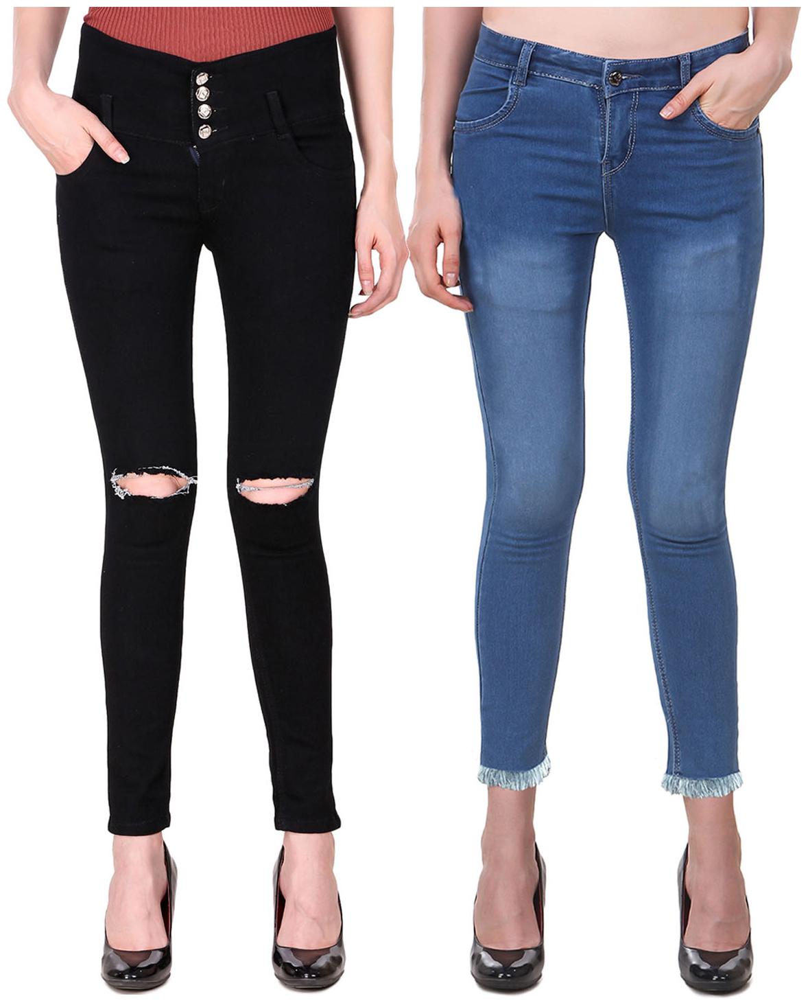 

Ansh Fashion Wear Women Blue Black Straight fit Jeans