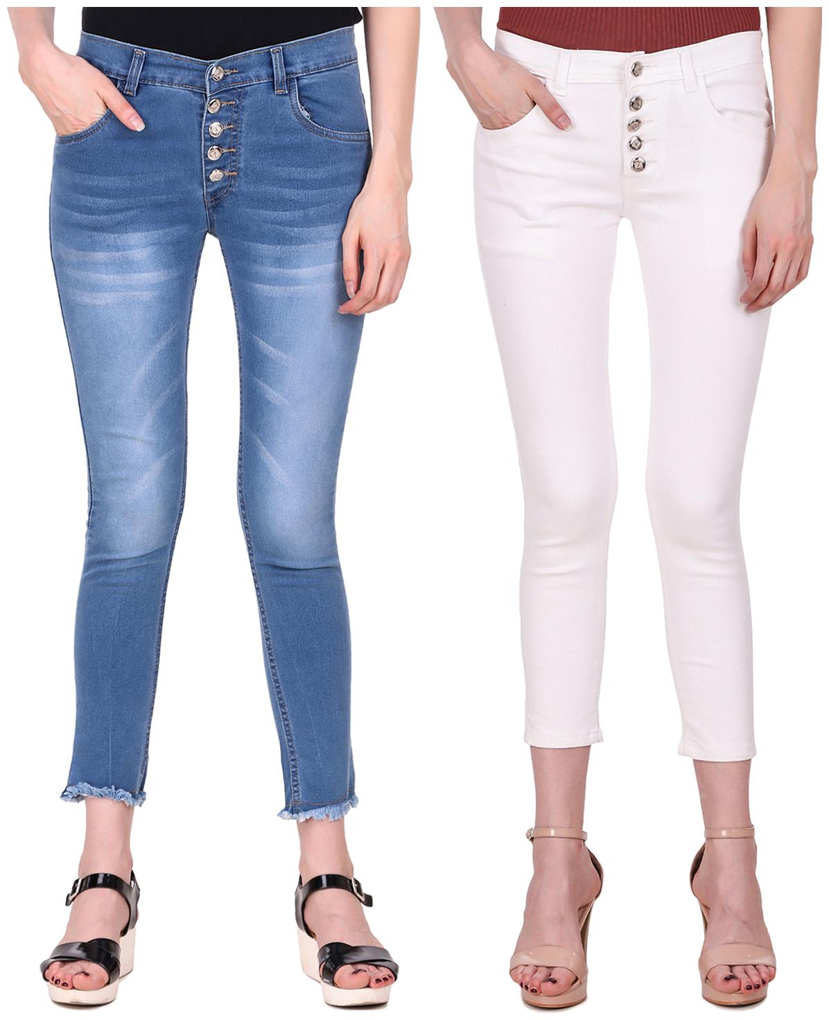 

Ansh Fashion Wear Women Blue White Straight fit Jeans