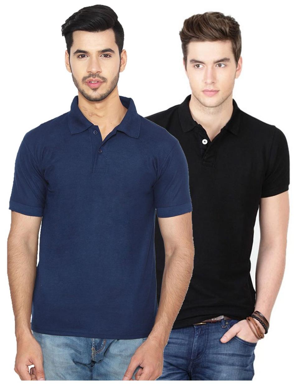 

Ansh Fashion Wear Men Blue Regular fit Cotton Polo collar T-Shirt - Pack Of 2