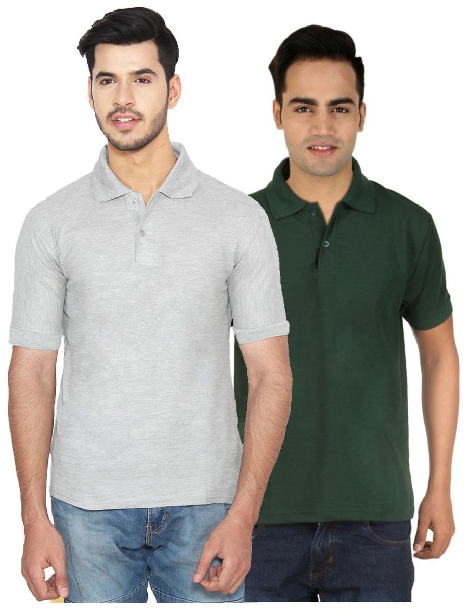 

Ansh Fashion Wear Men Grey Regular fit Cotton Polo collar T-Shirt - Pack Of 2