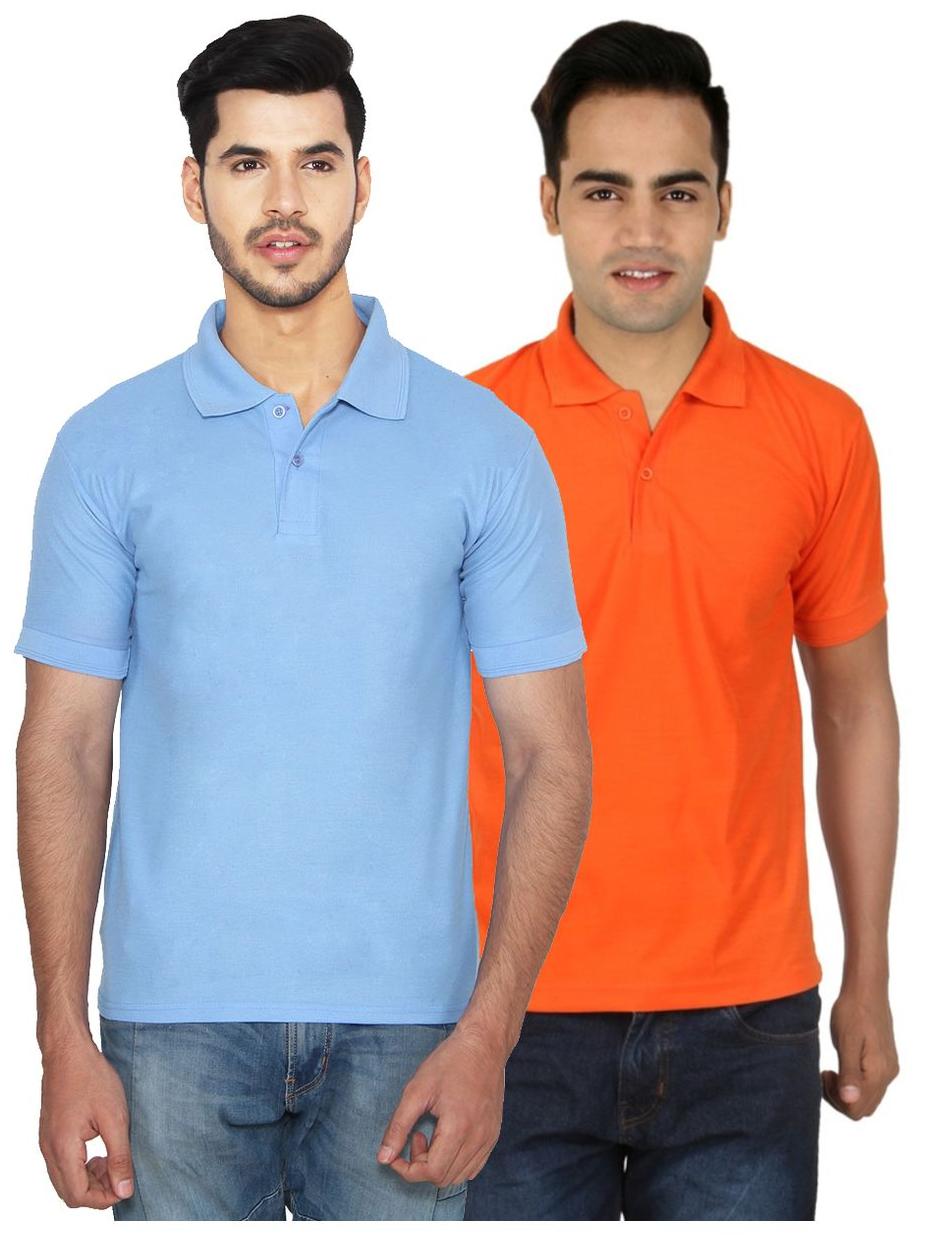 

Ansh Fashion Wear Men Blue Regular fit Cotton Polo collar T-Shirt - Pack Of 2