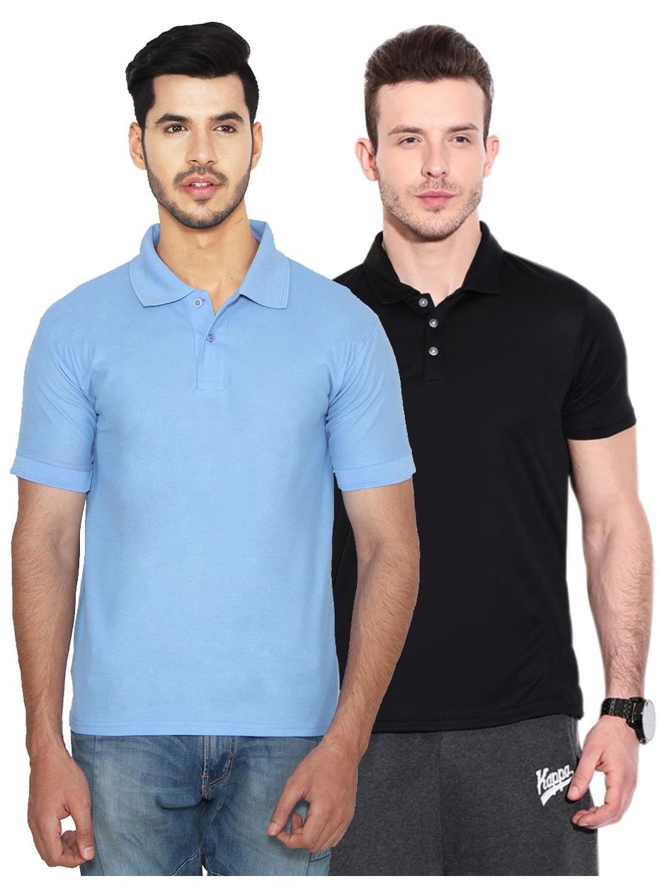 

Ansh Fashion Wear Men Blue Regular fit Cotton Polo collar T-Shirt - Pack Of 2