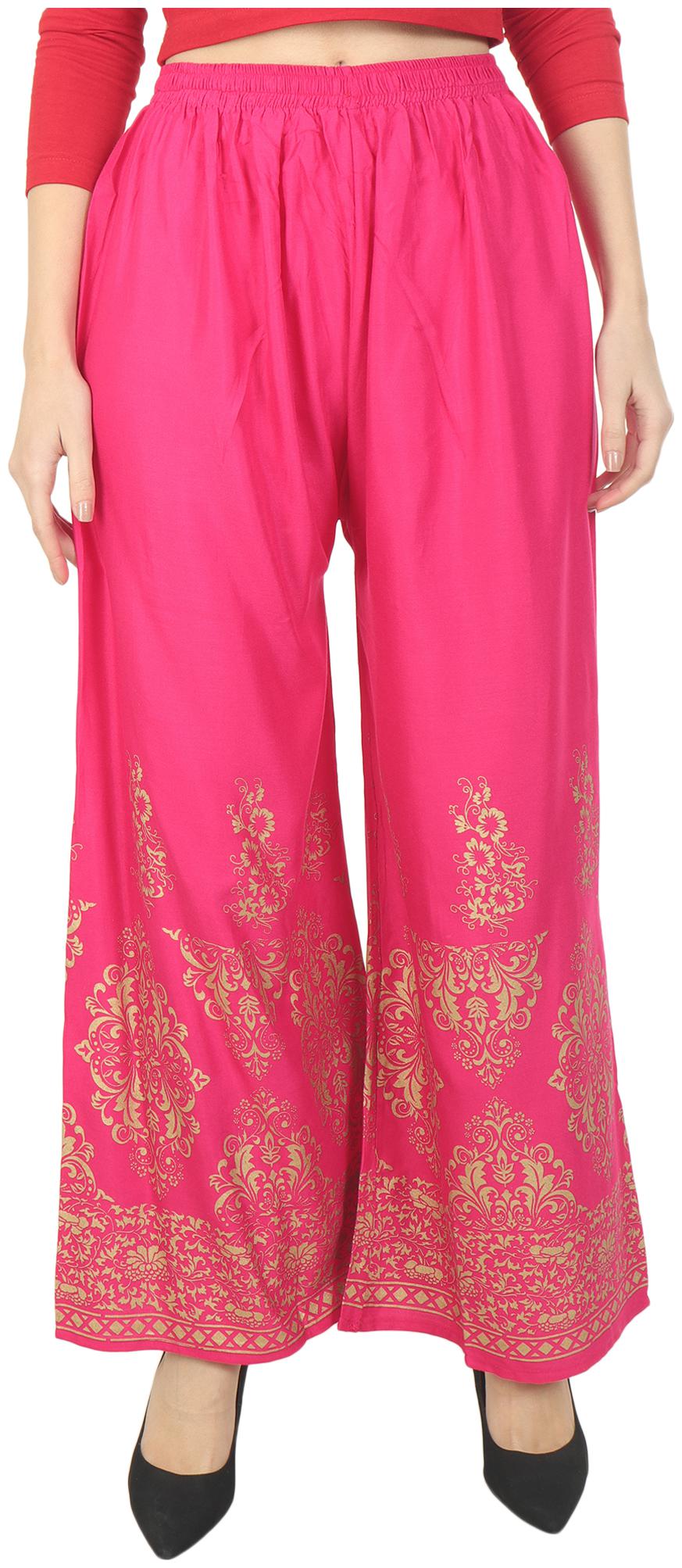 

ANTARES Pink Floral Wide Leg Palazzo
