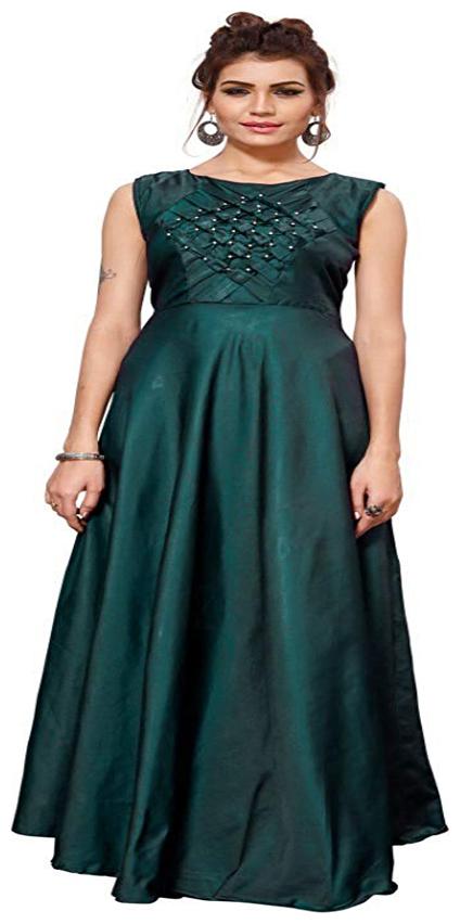 

Anu Clothing Stitched Tafeta Satin Anarkali Gown For Women (Green)