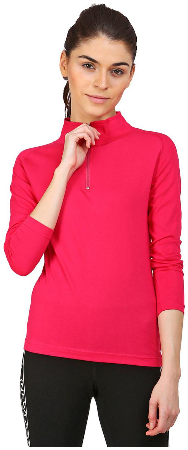 

Ap pulse Women Black Regular fit High neck Cotton T shirt