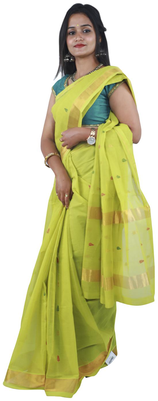 

APCO Cotton Woven Green Color Saree Without Blouse