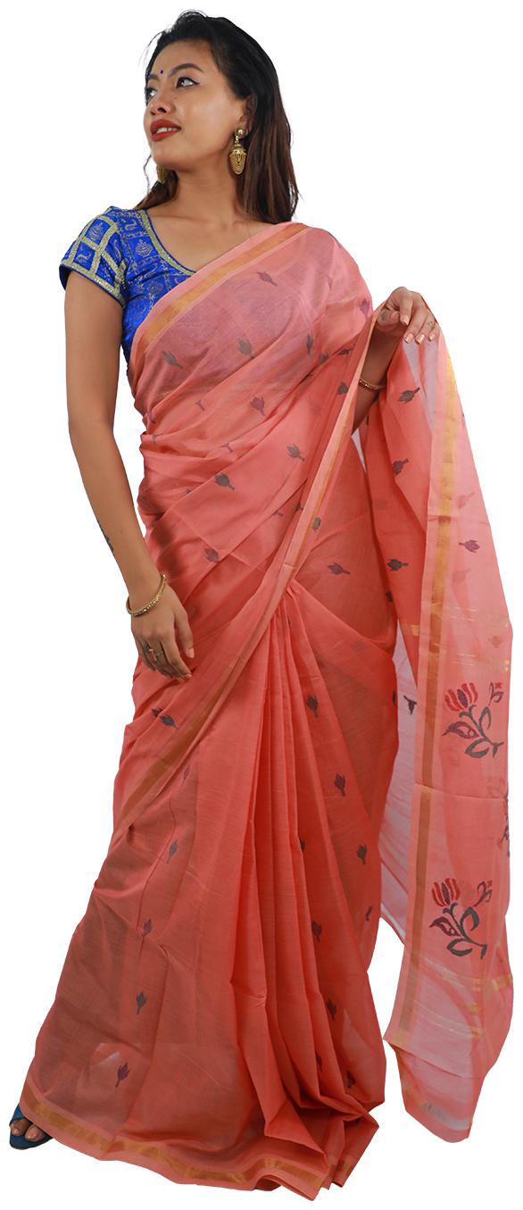 

APCO Cotton Woven Pink Color Saree With Blouse
