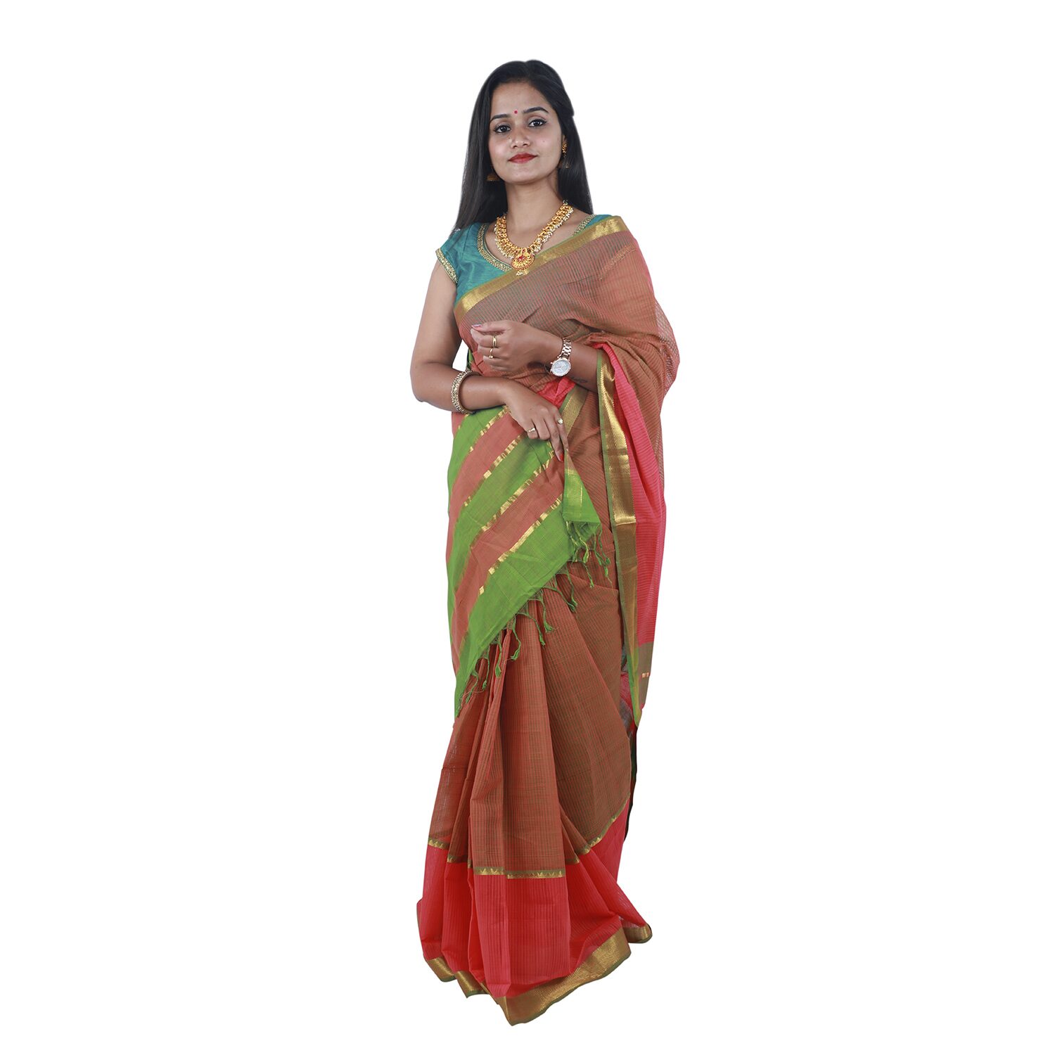 

APCO Cotton Woven Multi Color Saree With Blouse