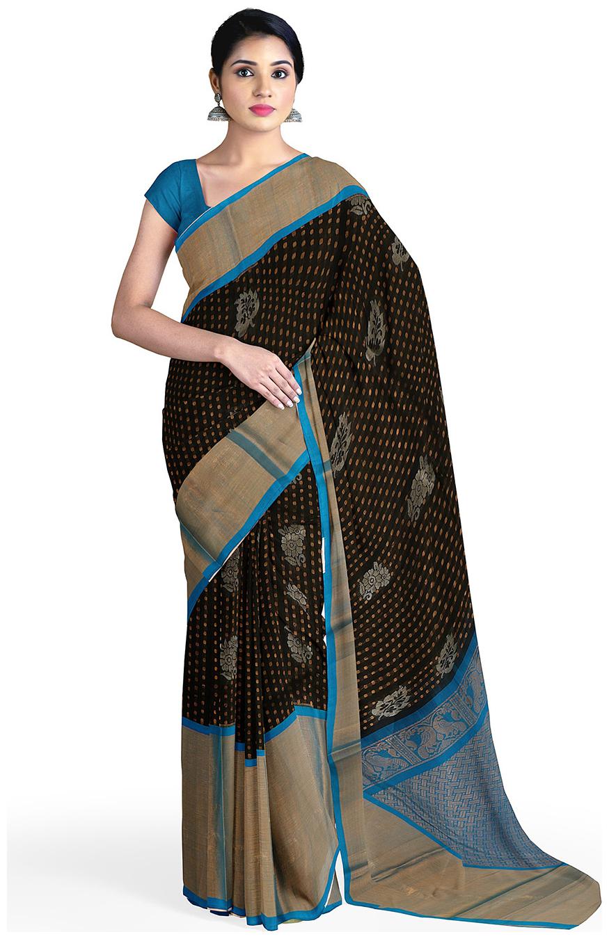 

APCO Cotton Blend Black Woven Regular Saree For Women