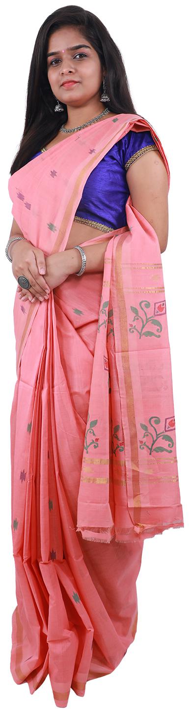 

APCO Cotton Woven Pink Color Saree With Blouse