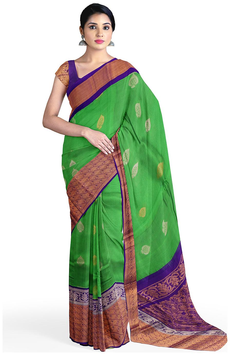 

APCO Cotton Blend Green Woven Regular Saree For Women