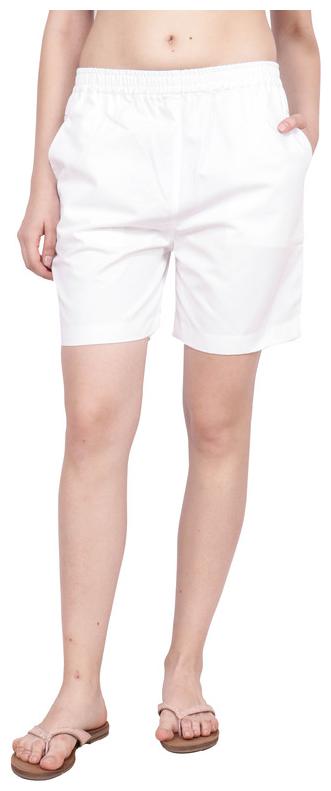 

Apella Women Solid Regular shorts - White
