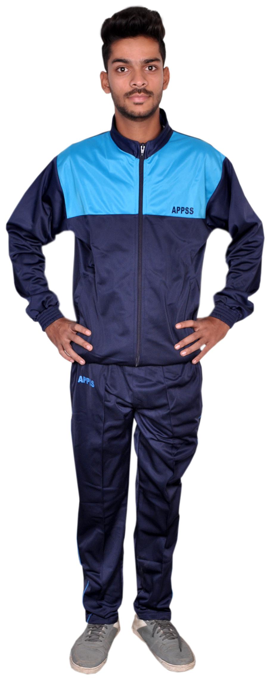 

APPSS SPORTS Tracksuit for Men Regular Super Poly Tracksuit Regular fit Stylish Casual and Gym wear Specially Designed for Athletic Body (Navy Sky)