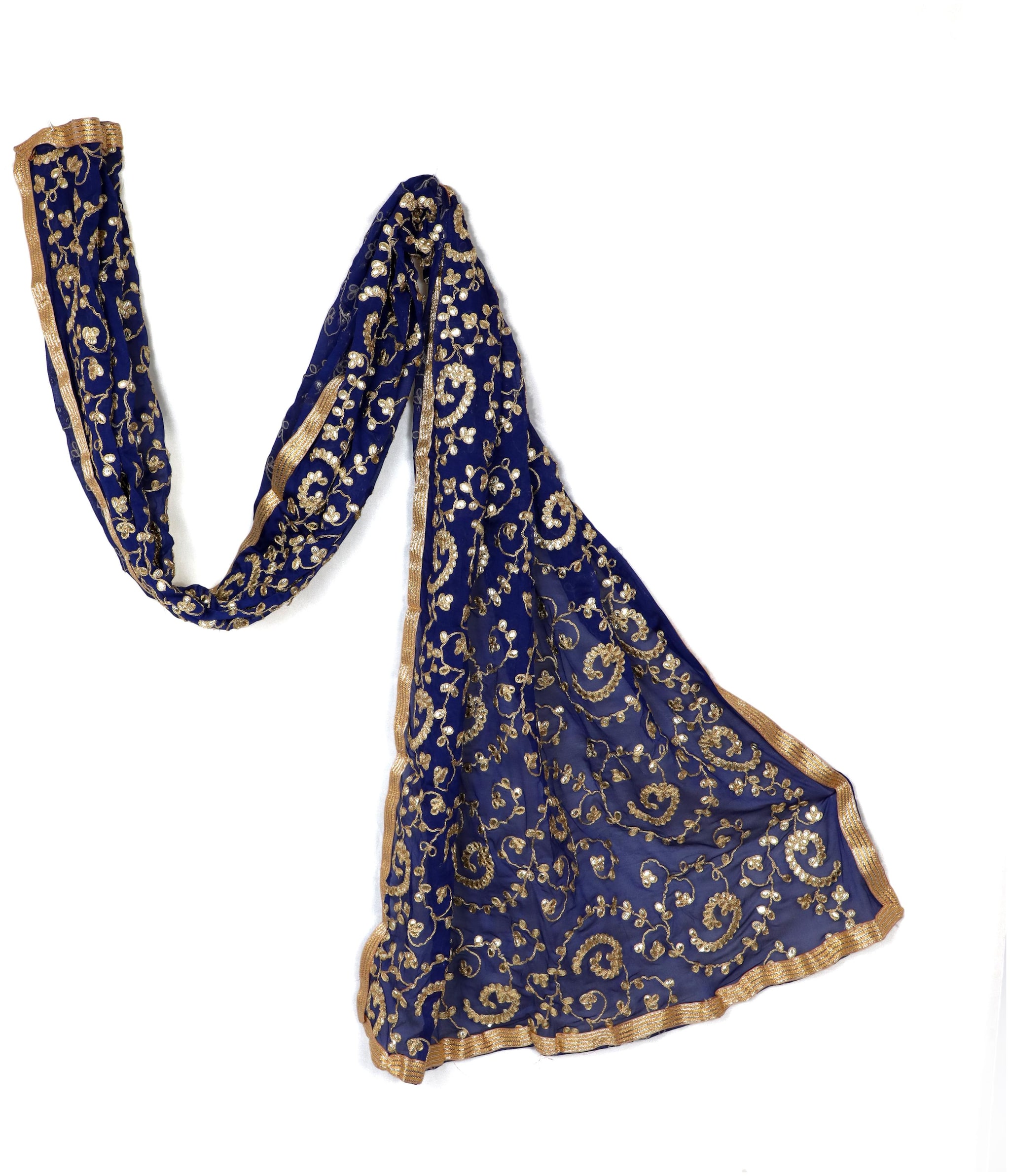 

Apratim Crepe dupatta with gota patti