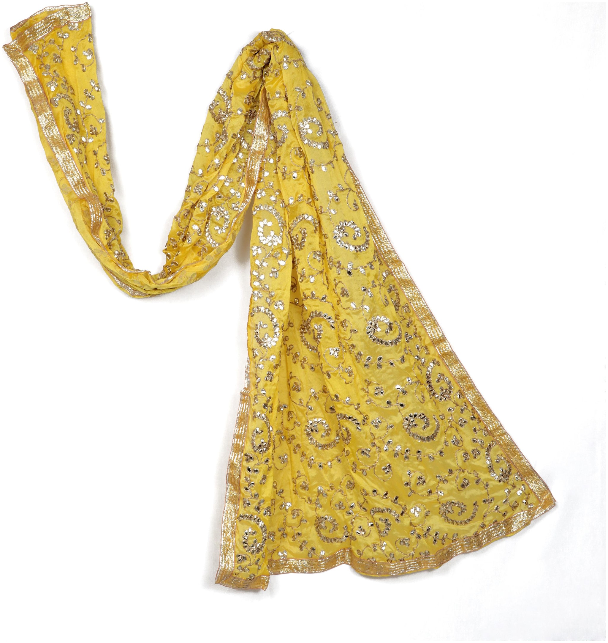 

Apratim Crepe dupatta with gota patti