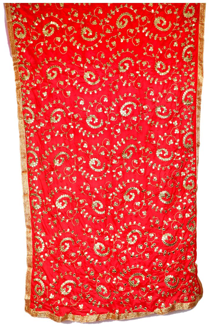 

Apratim Crepe dupatta with gota patti