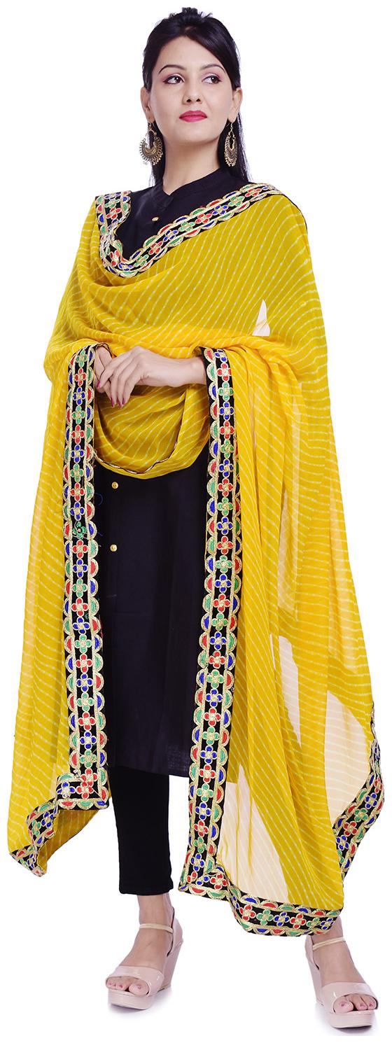 

Apratim Georgette Women Party Wear Dupatta Yellow Color Size 2 50 1 M