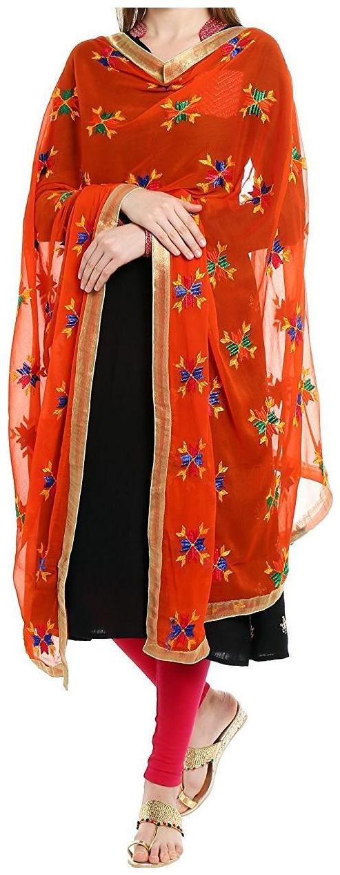 

Apratim Phulkari chiffon Dupatta