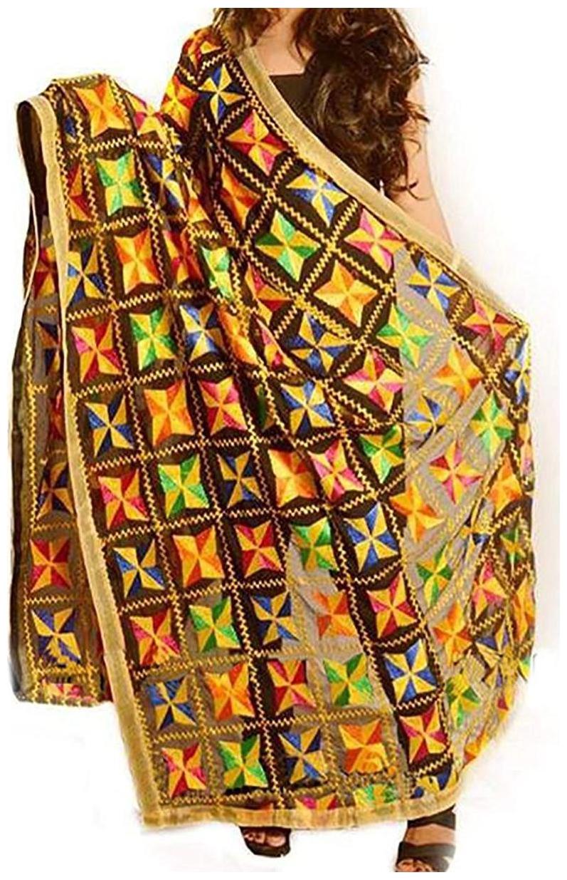

Apratim Phulkari chiffon Dupatta