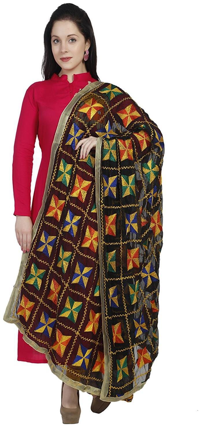 

Apratim Phulkari chiffon Dupatta