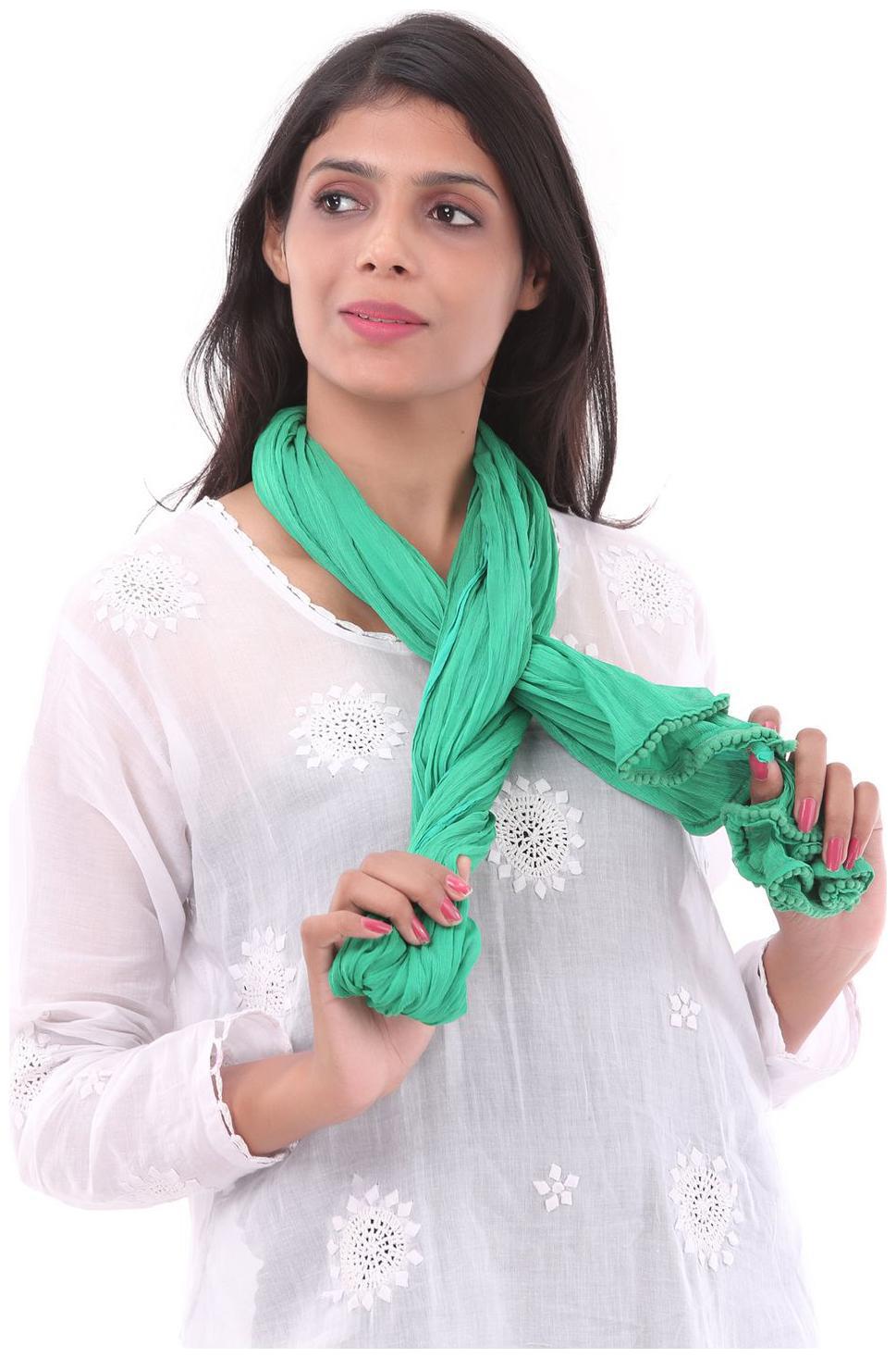 

Apratim Women Poly Chiffon Solid Plain Dupattas