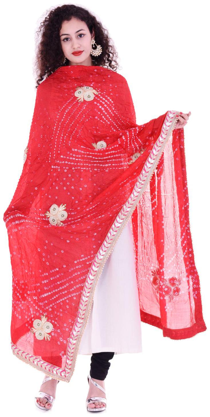 

Apratim Women Gotta Patti Work Bandhani Art Silk Dupatta 2 3M