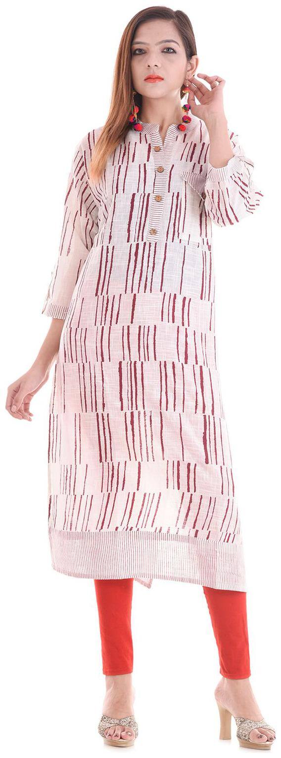 Apratim Women Cotton Printed Bandhej Bandhani Kurtis