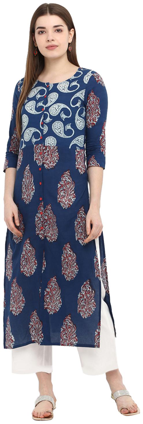 

Aprique FAB Printed Long Stitched Suits Blue color