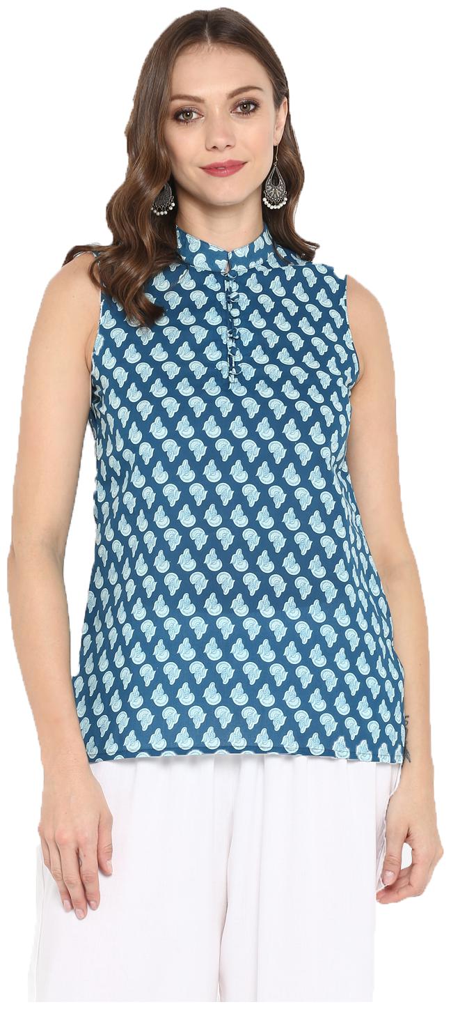 

Aprique Fab Women Printed Regular top - Blue