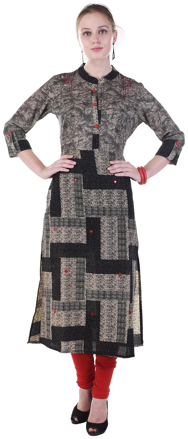 

Aprique Fab Women Black Printed Straight Kurti