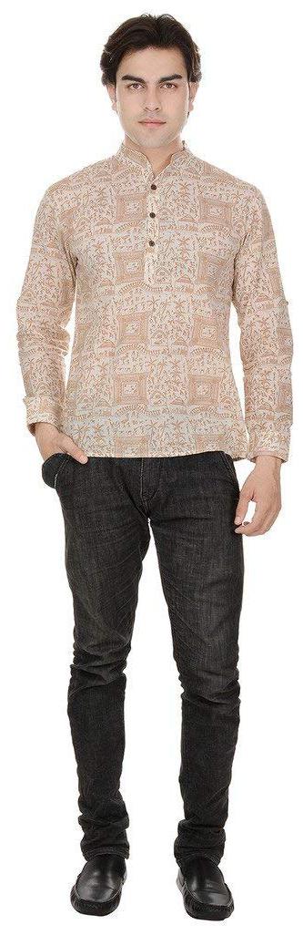 

Aprique Fab Men Beige Regular Fit Kurta
