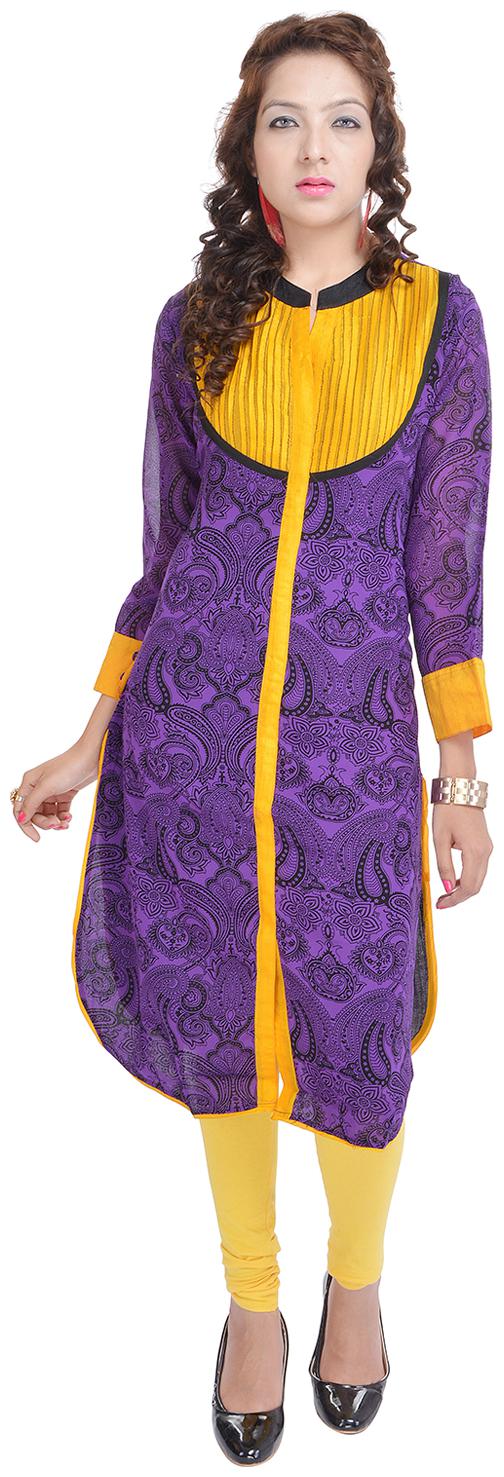 

Aprique Fab Women Blue Printed Straight Kurti
