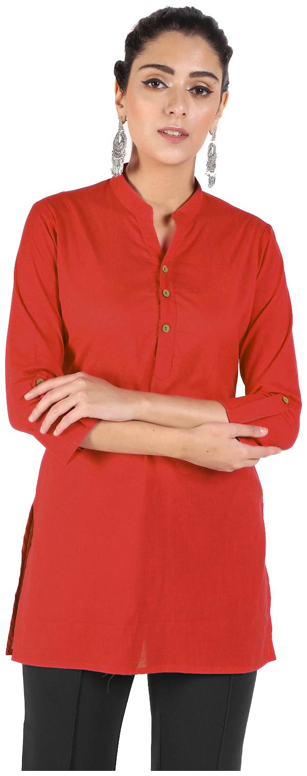 

Aprique Fab Women Solid Regular top - Red