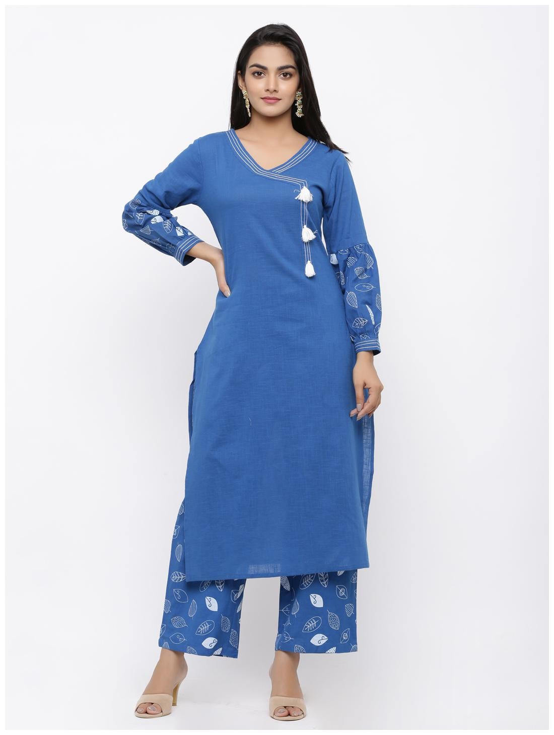 

Aprique Fab Women Cotton Solid Kurta Blue