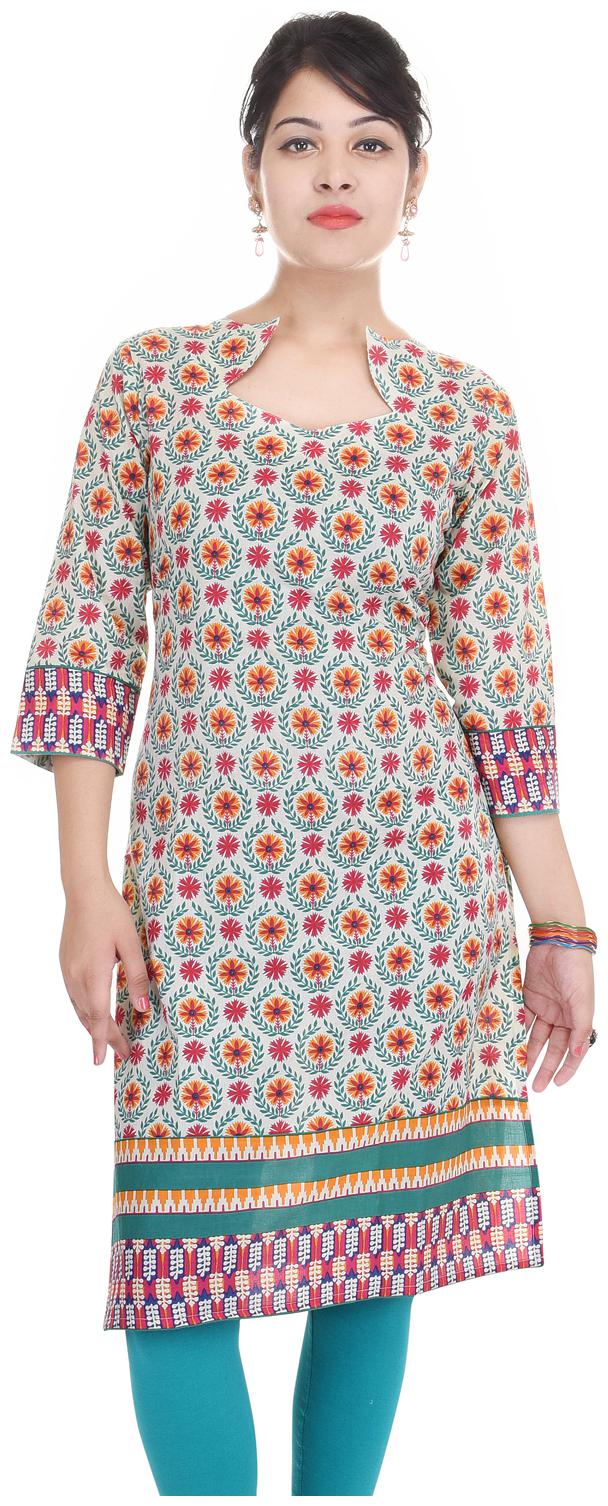 

Aprique Fab Women Pink Printed Straight Kurti