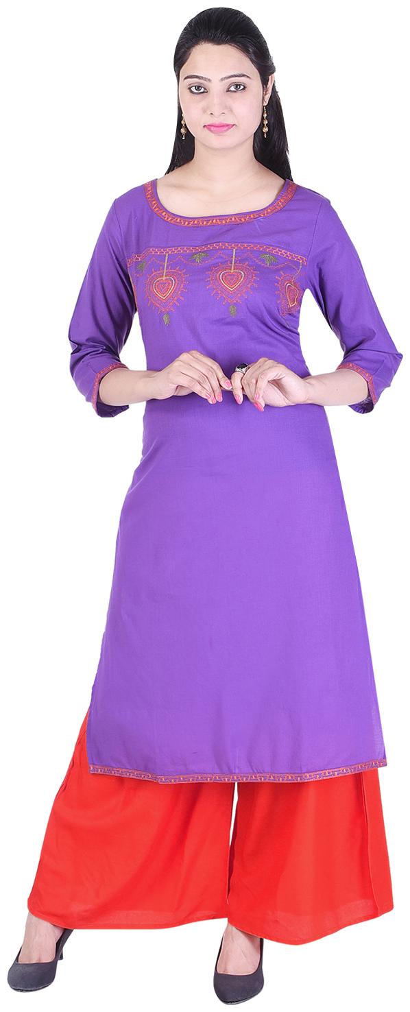 

Aprique Fab Rayon Partywear Women Kurta Without Dupatta Purple