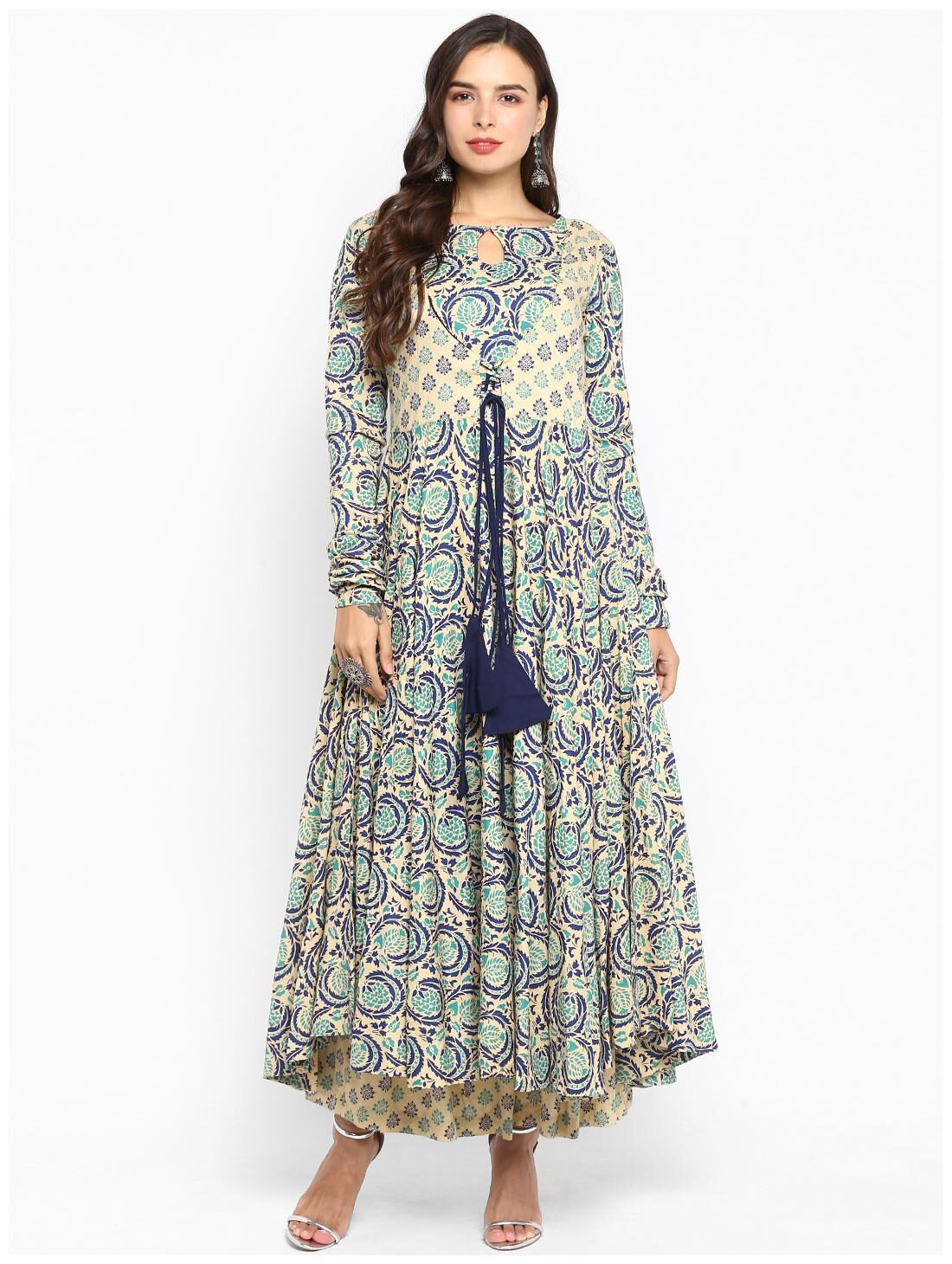 

Aprique Fab Women Rayon Assymetrical Kurti Dress Green color