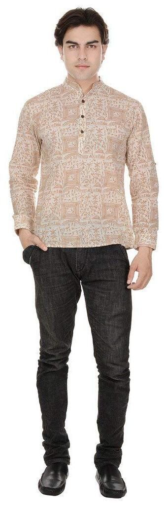 

Aprique Fab Men Beige Regular Fit Kurta